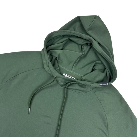 Barbell Men's Performance Hoodie Size M Bodybuilding Green Pullover Workout - Picture 3 of 13